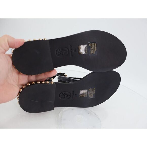 ASH Patsy Bis Croc Printed Embellished Flat Sandal Size 38 EU 7.5 - 8 US Black - Picture 7 of 10